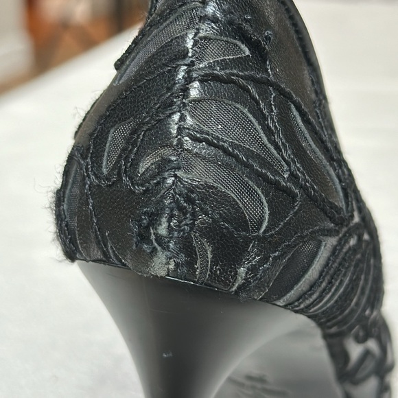 Arte made in Italy cut out leather design black stiletto pumps SZ 37 - Picture 11 of 11